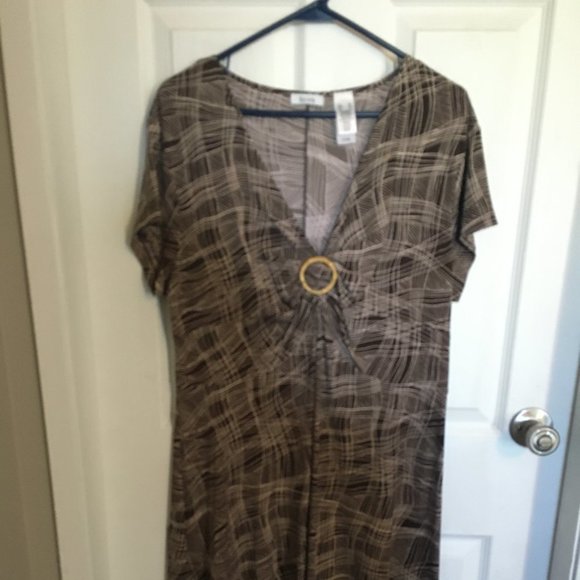 2/$25. LIZ & Co‎ Brown Dress size XL - Picture 3 of 6
